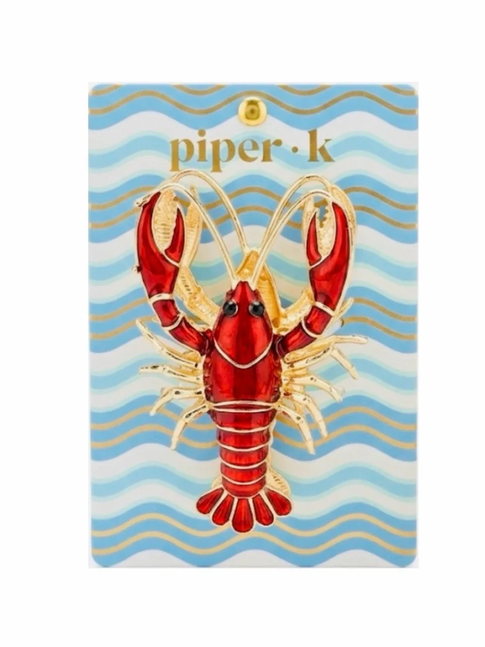 NWT ⚜️🦞⚜️ Piper K Red Lobster Enamel Hair Claw Clip